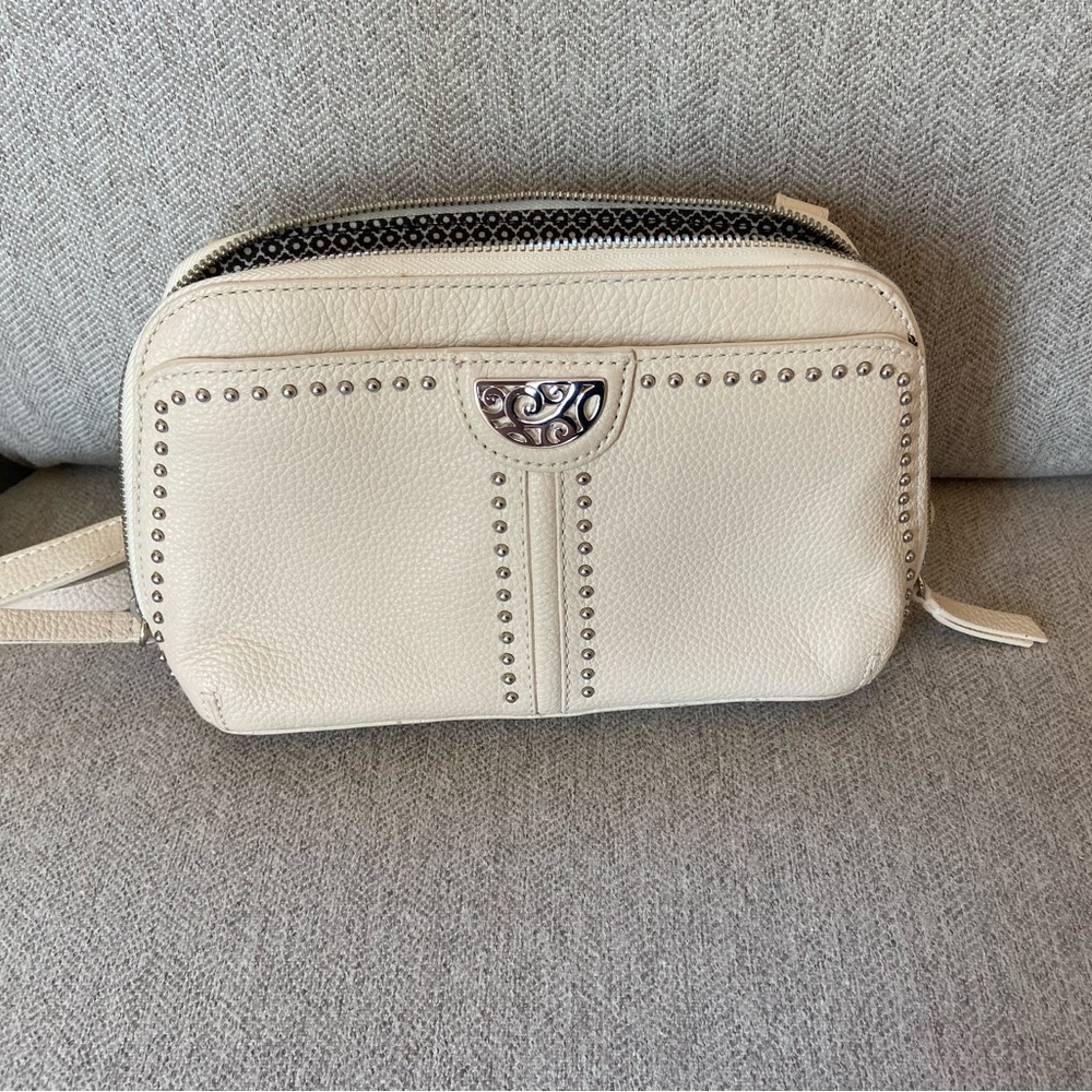 Ivory Leather Brighton JoJo Crossbody Purse—EUC
